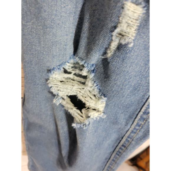 NWT Levi's Blue Denim High Rise Straight Leg Distressed Jeans Women's Size 16 - Picture 8 of 12